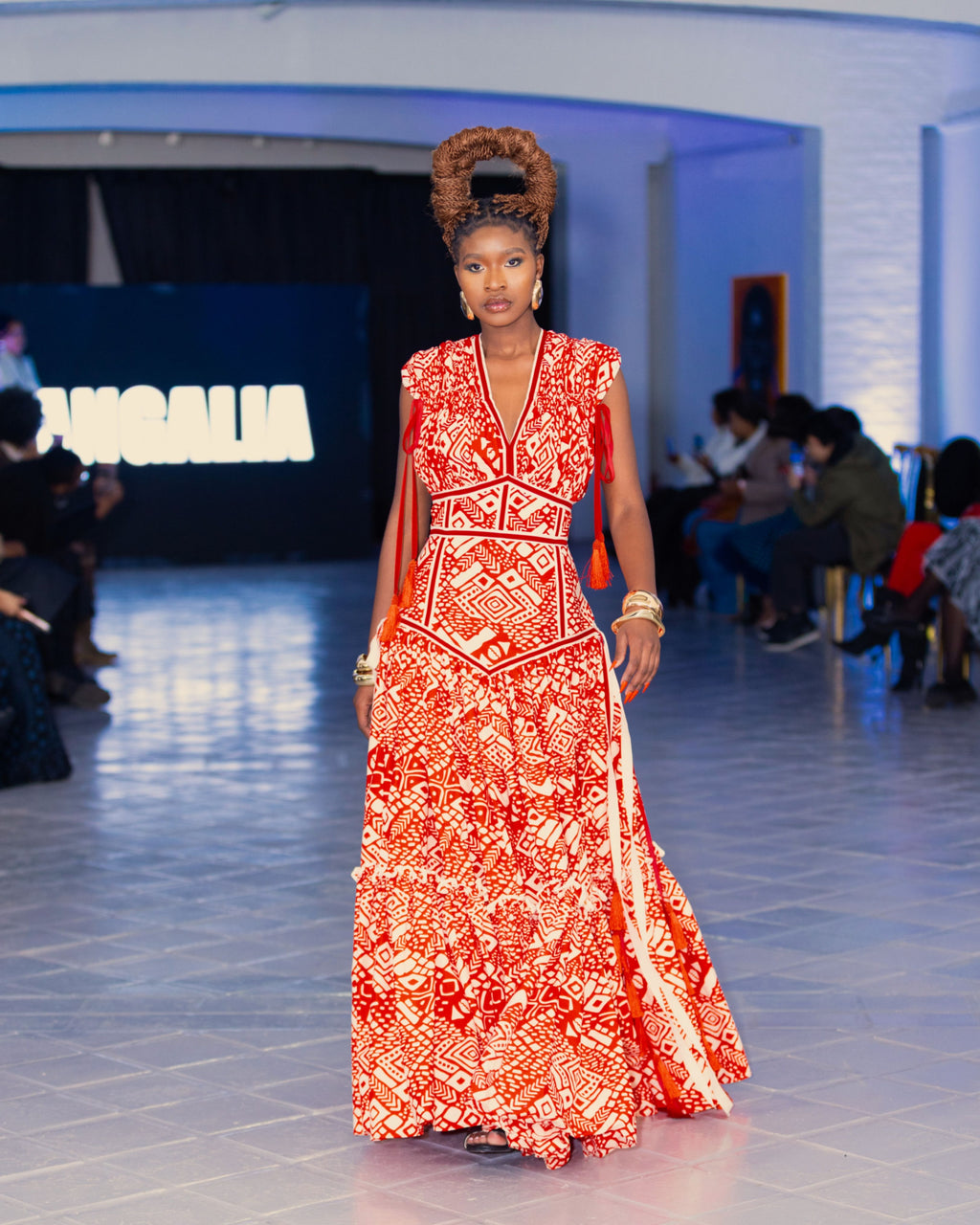Angalia runway Askari dress