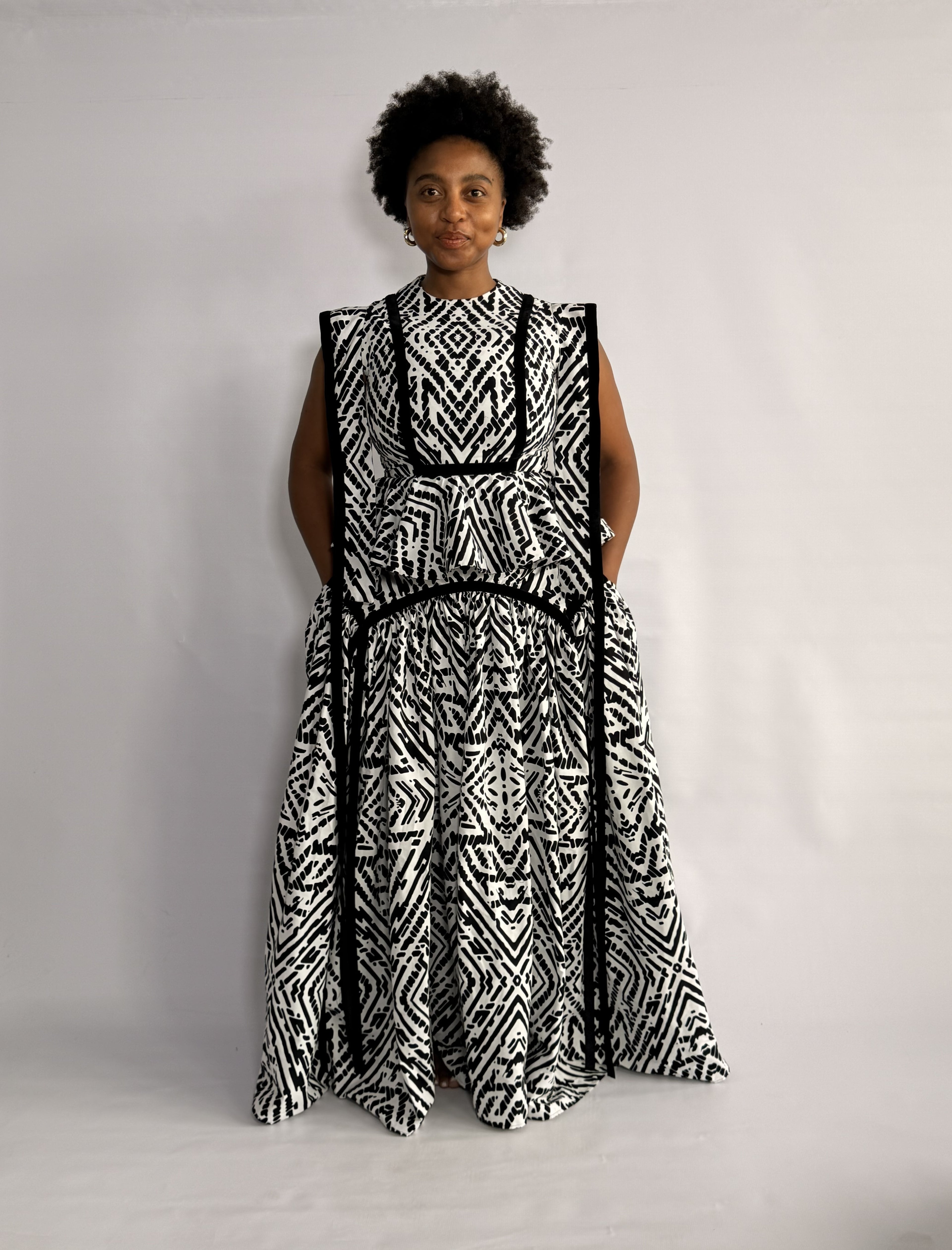 Black & White Mwezi Skirt