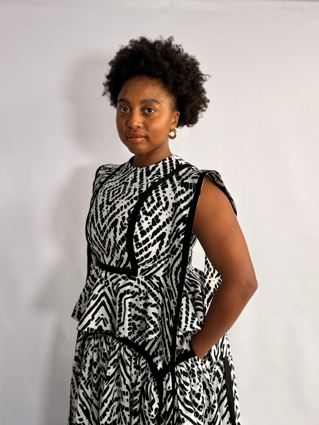 Black & white Mwezi Top