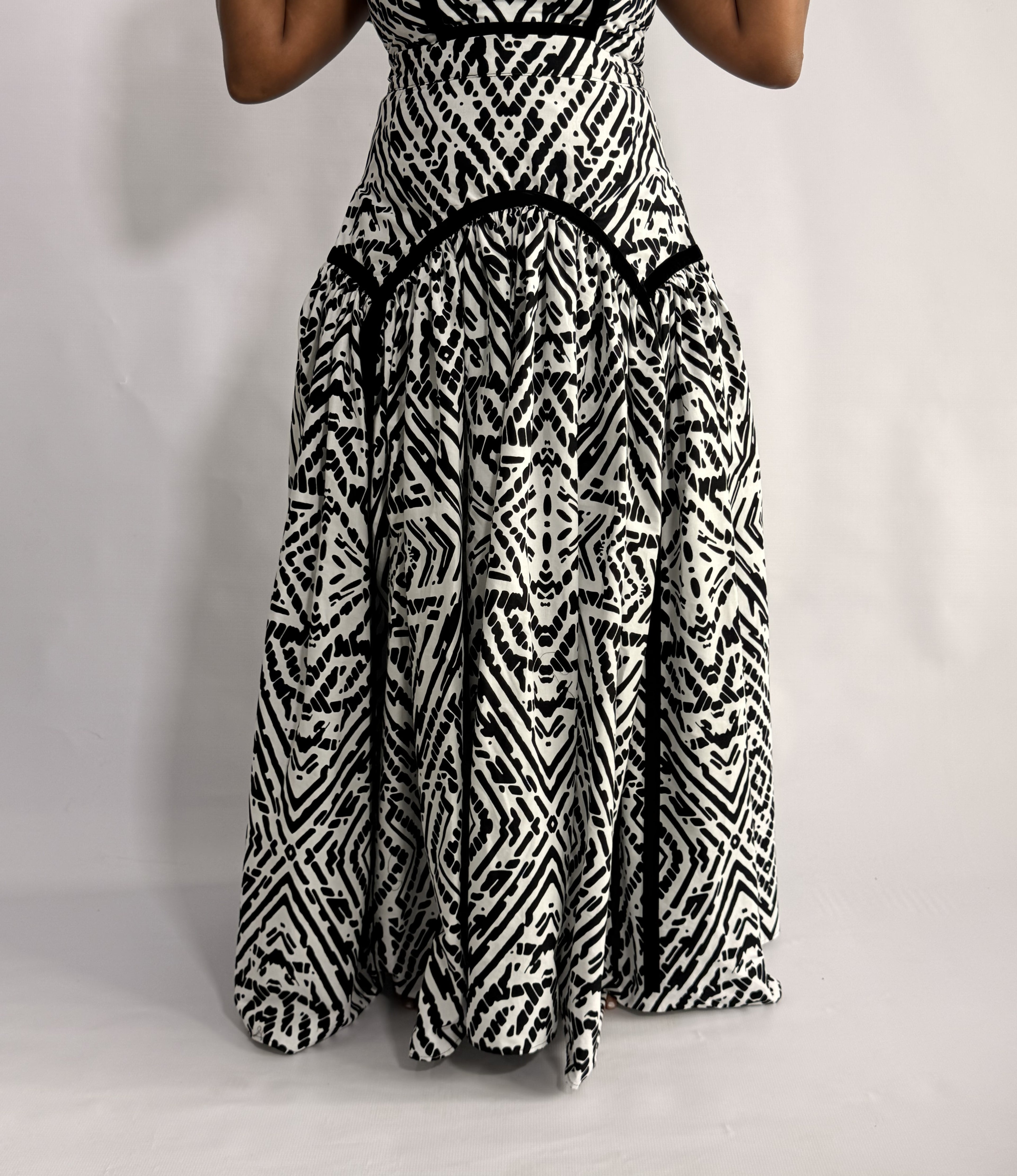 Black & White Mwezi Skirt