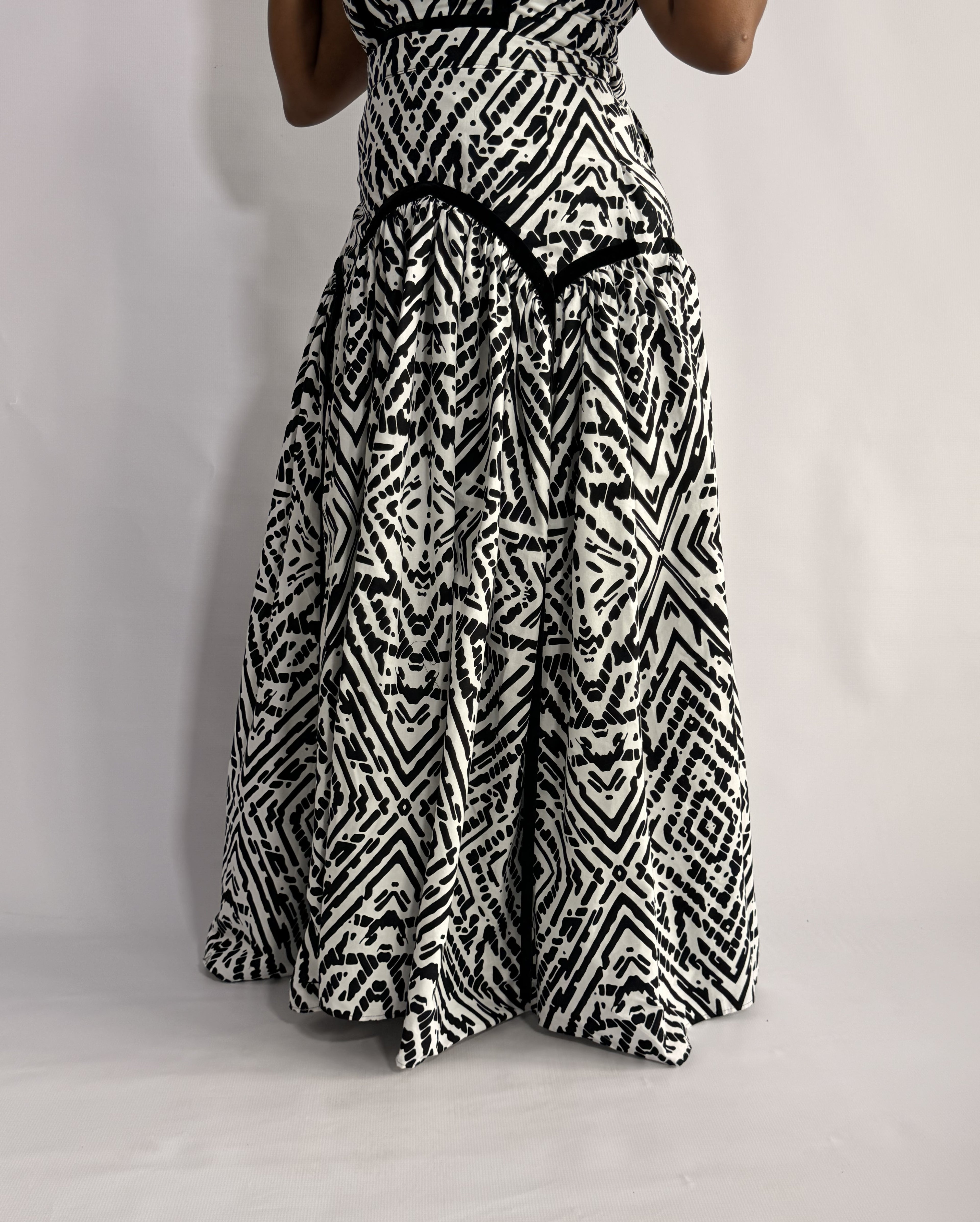 Black & White Mwezi Skirt