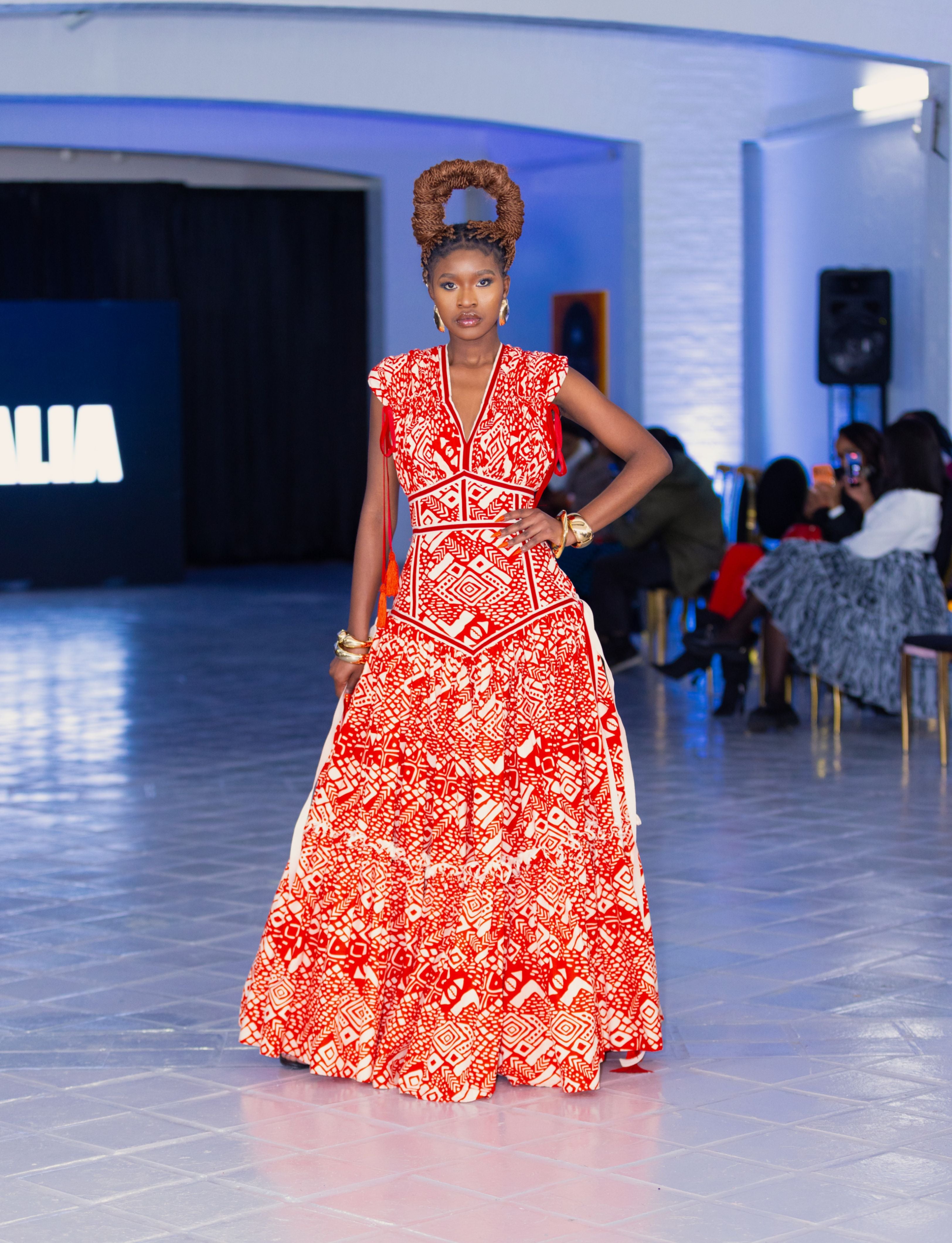 Angalia runway Askari dress