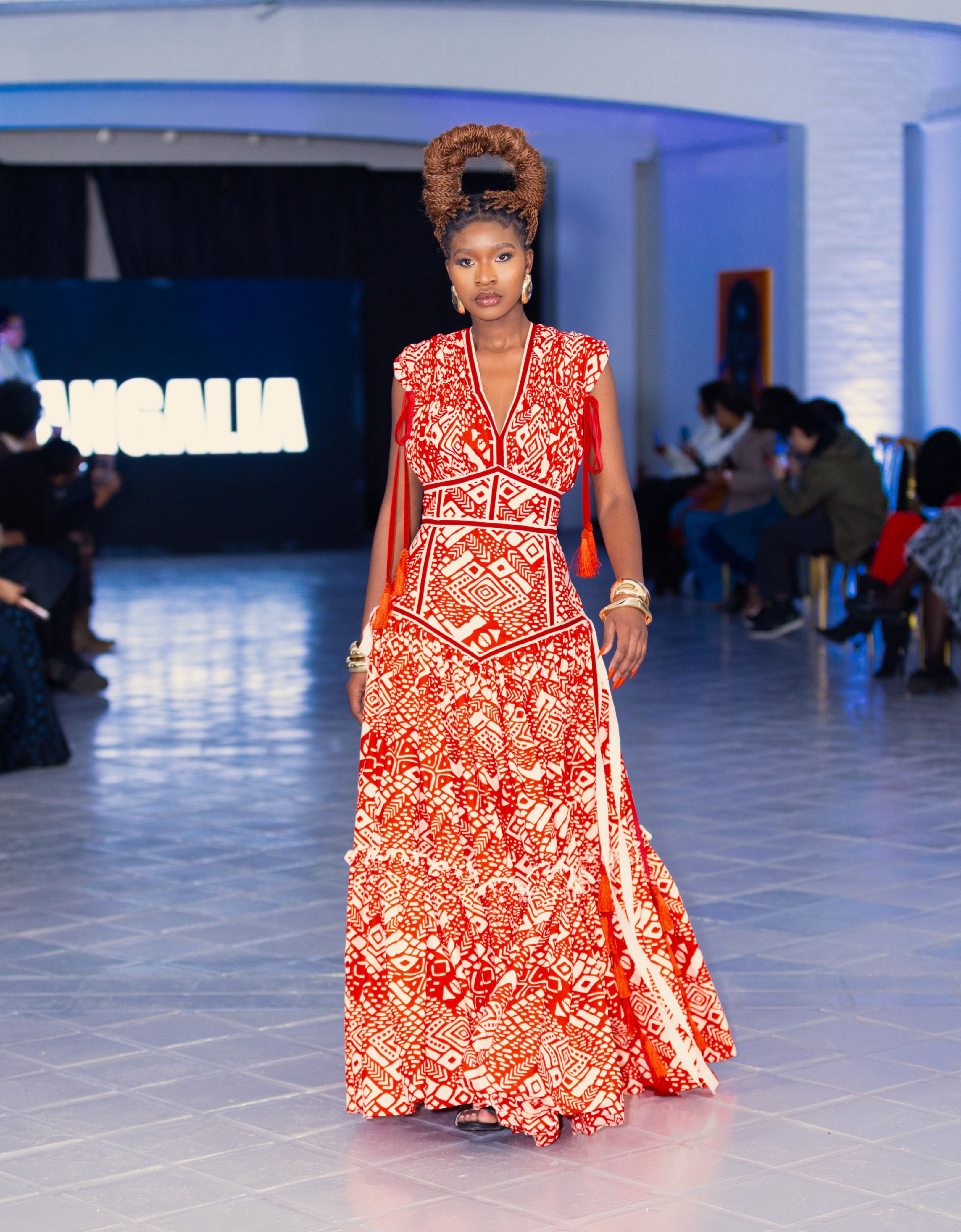 Angalia runway Askari dress