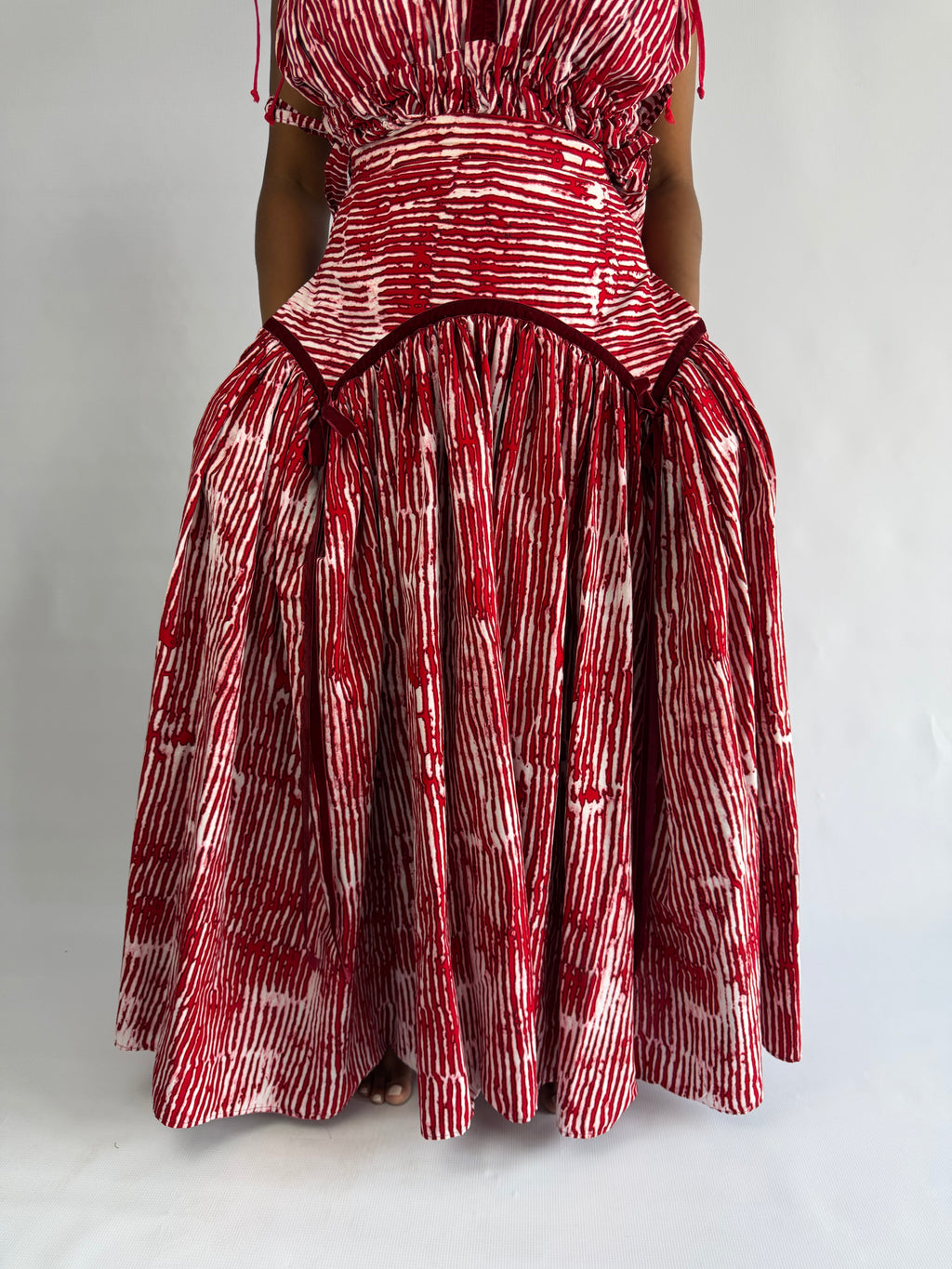 Red & white Mwezi Skirt