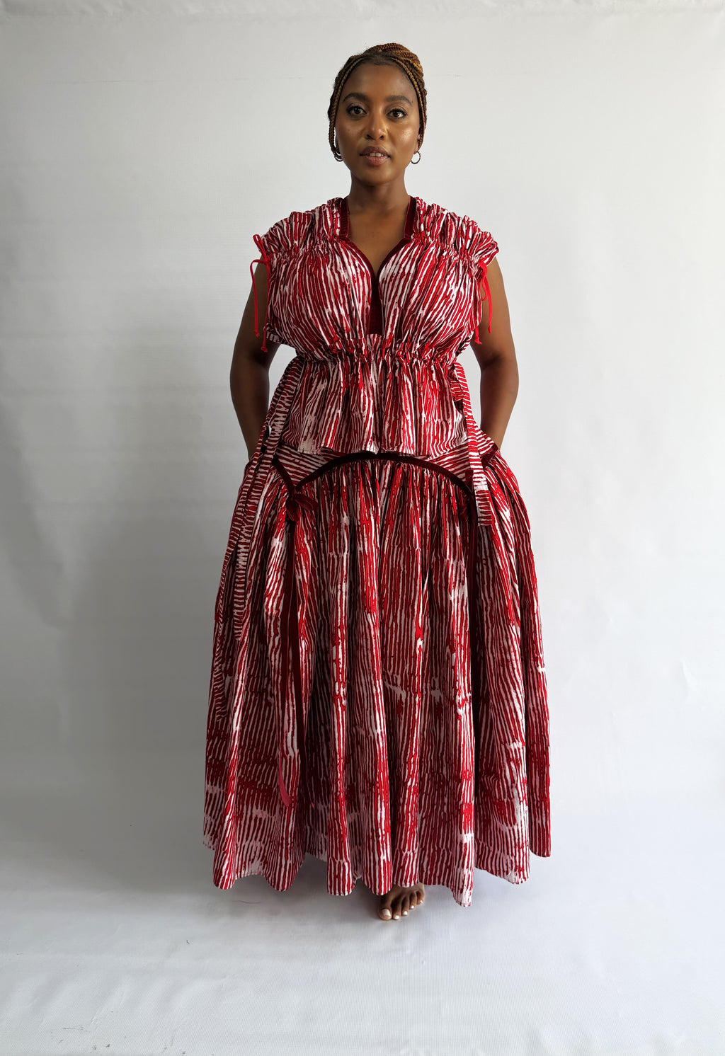 Red & white Mwezi Skirt