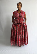 Red & white Mwezi Skirt